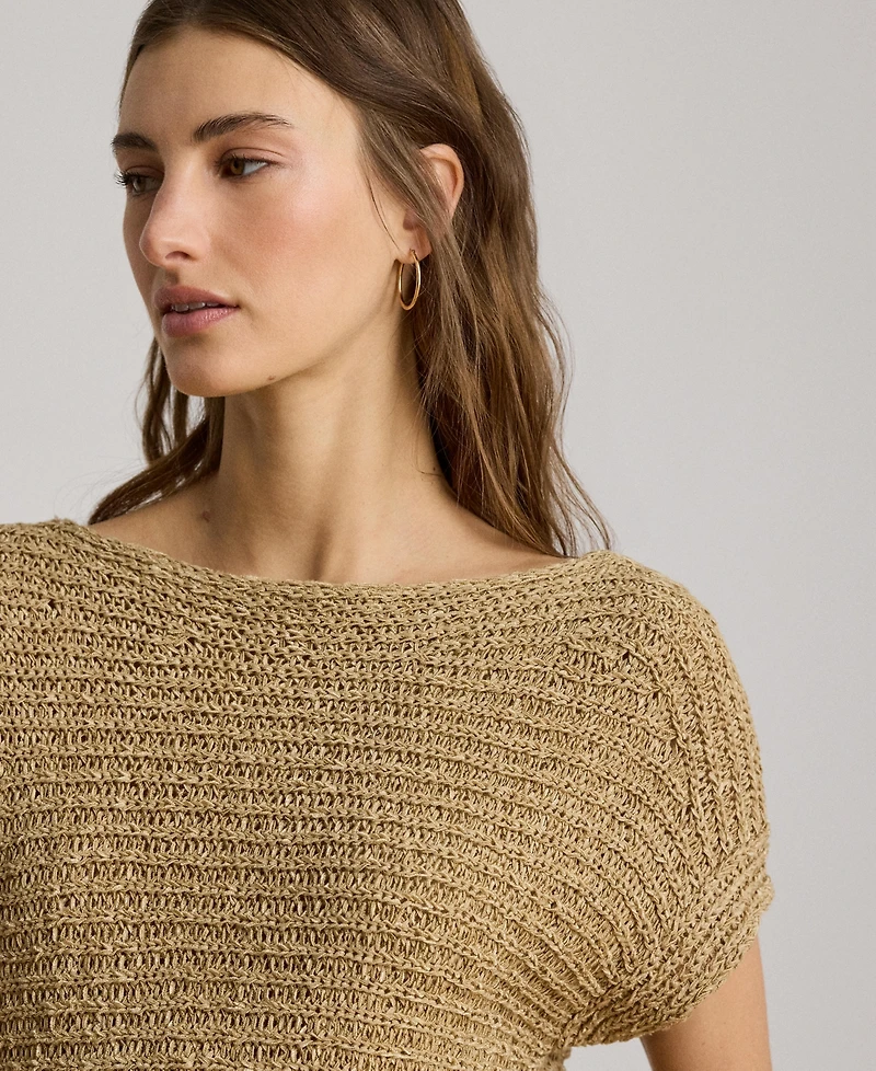 Lauren Ralph Women's Boat Neck Dropped Shoulder Sweater