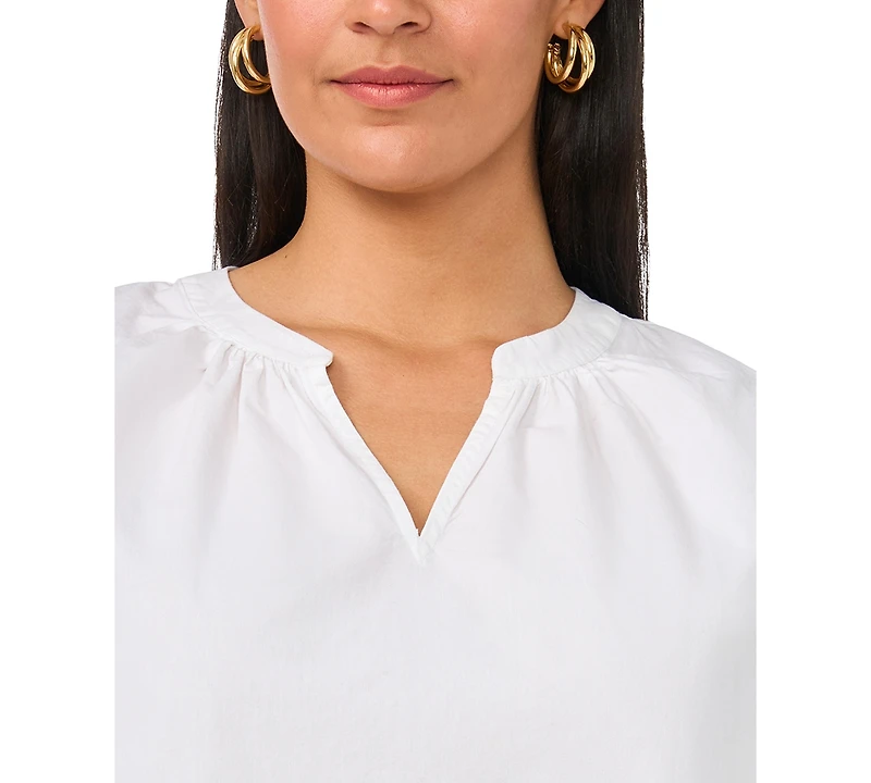 Vince Camuto Plus 3/4-Length-Sleeves V-Neck Blouse