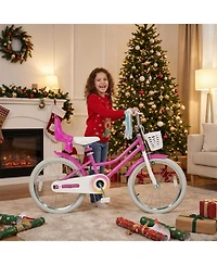 Slickblue Kids Bike with Front Basket and Two Brake System for Secure Riding