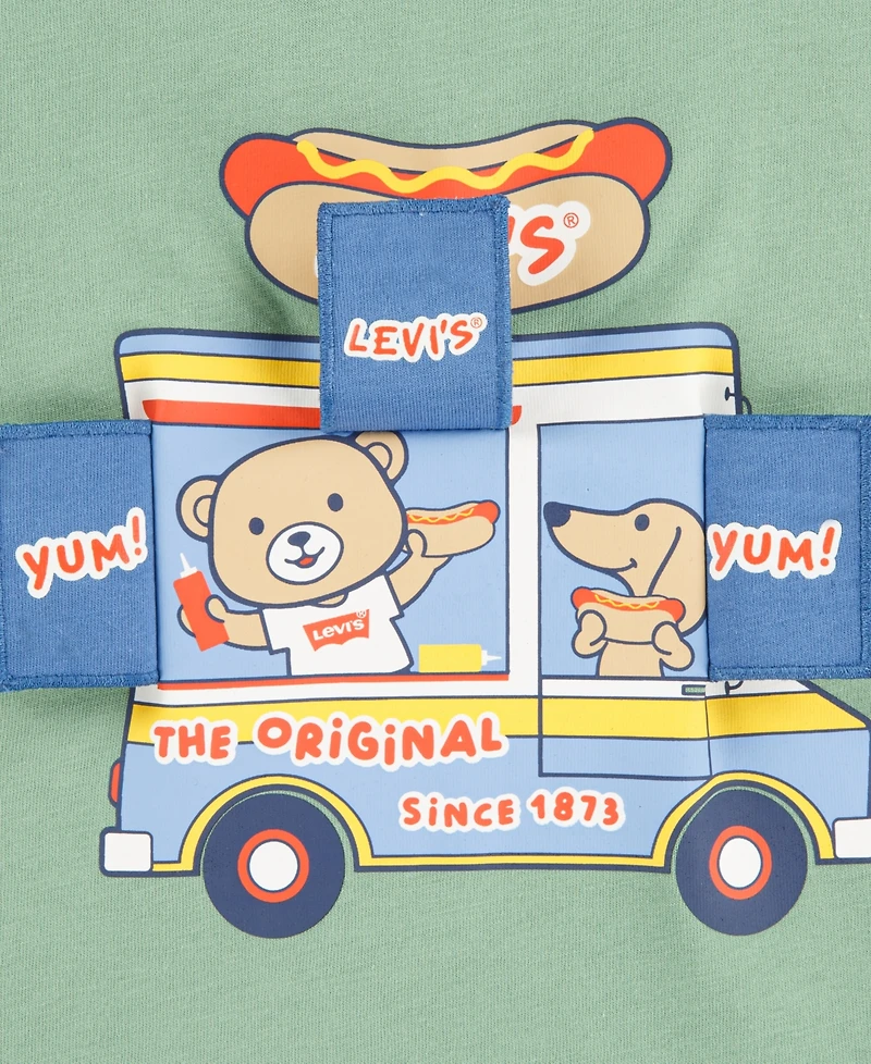 Levi's Toddler Boys' 2T-4T Hot Dog Truck T-Shirt and Shorts, 2-Piece Set