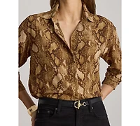 Lauren Ralph Petite Relaxed Button-Front Shirt