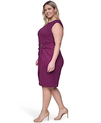 Jessica Howard Plus Short-Sleeve Boat Neck Dress
