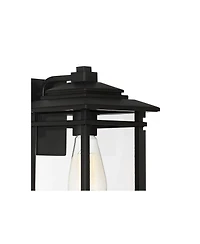 John Timberland North House Mission Outdoor Wall Light Fixtures Set of 2 Matte 12 inches Clear Glass for Post Exterior Barn Deck House Porch