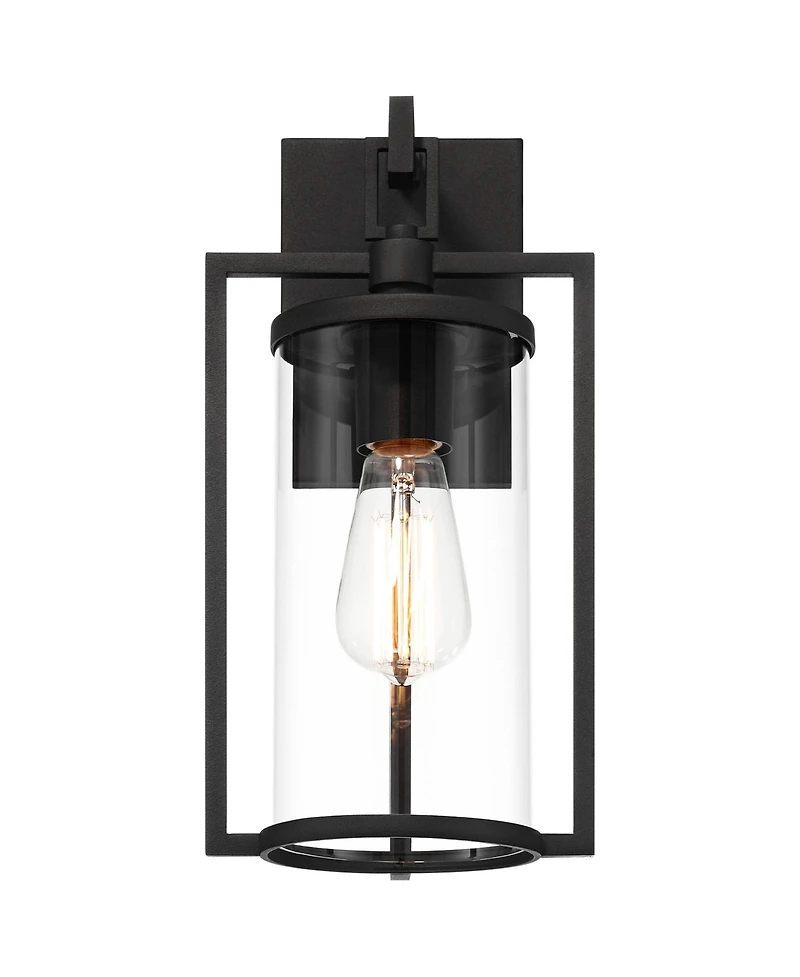 John Timberland Rennes 15 3/4 inches High Modern Outdoor Wall Light Fixture Mount Porch House Weatherproof Metal Clear Glass Shade