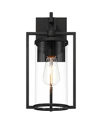 John Timberland Rennes 15 3/4 inches High Modern Outdoor Wall Light Fixture Mount Porch House Weatherproof Metal Clear Glass Shade