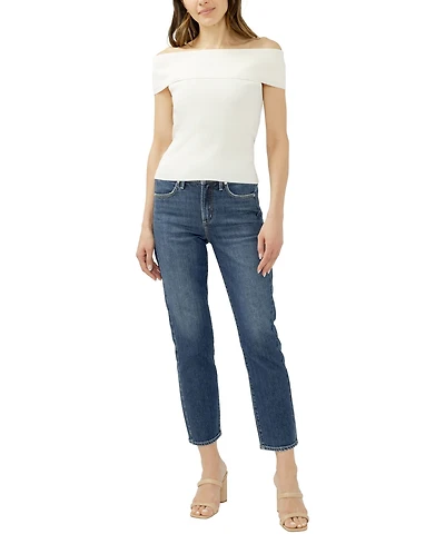 Silver Jeans Co. Women's Most Wanted Mid Rise Straight Leg Ankle