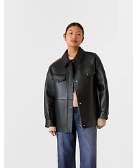 Whistles Women's Clean Bonded Leather Jacket