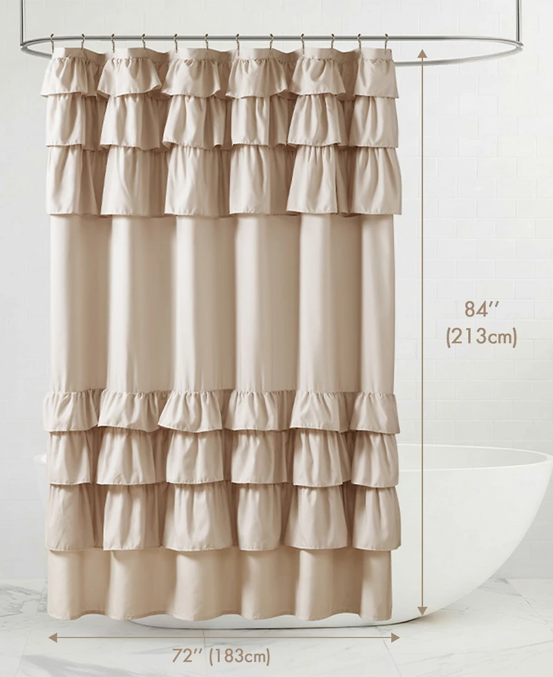Madison Park Grace Ruffled Shower Curtain, 72" x 84"
