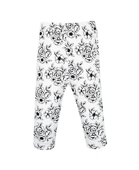 Hudson Baby Baby Girls Hudson Cotton Pants and Leggings, Black Toile Pink Bows