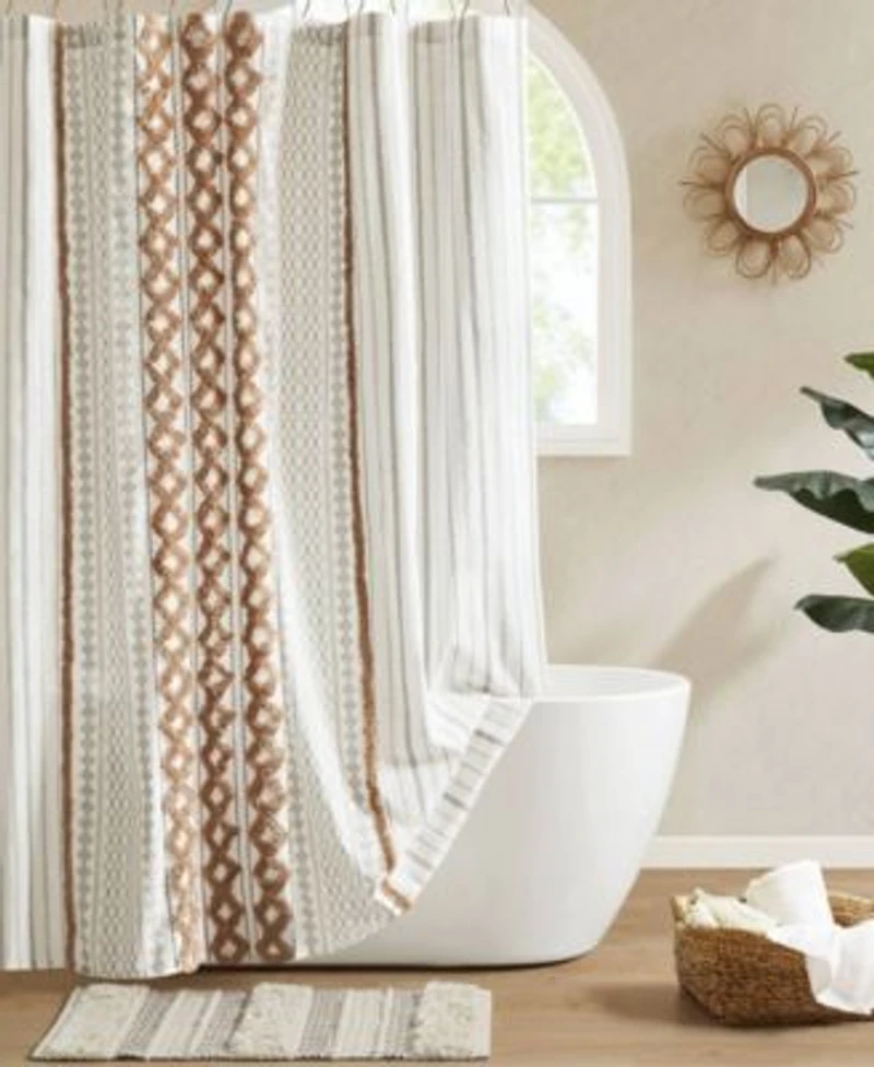Inkivy Imani Stripe Chenille Shower Curtain