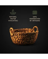 Yigii Set Of 3 Wicker Storage Baskets With Handles Organizers For Bathroom Kitchen Shelves Decor