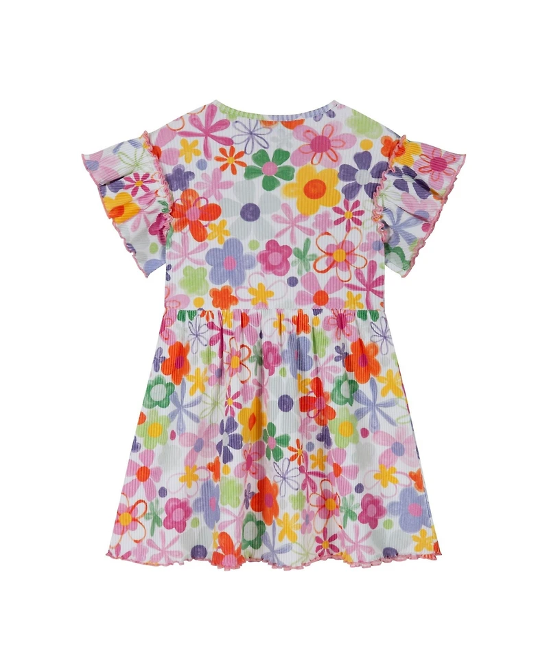 Andy & Evan Toddler Girls and Toddler/Child Printed Rib Dress