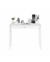 Streamdale Furniture 35 inches Scalloped Vanity Desk with Drawer and Knob