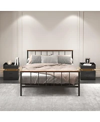 Streamdale Furniture Led Nightstand Drawers and Storage