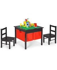 Slickblue Kids Activity Table and Chairs Set with Storage Block