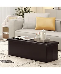 Slickblue Storage Ottoman Bench Folding Foot Rest Stool for Bedroom and Living Room Use