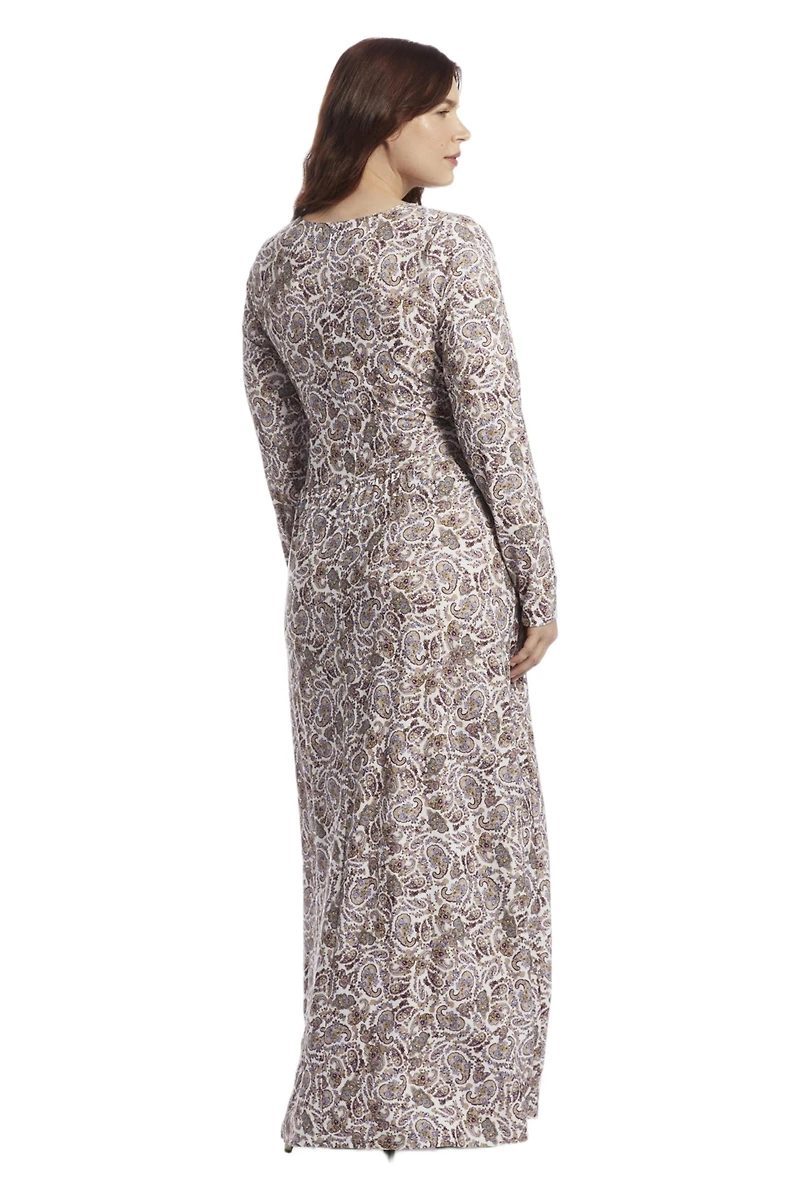 June + Vie Women's V Neck Midi Dress