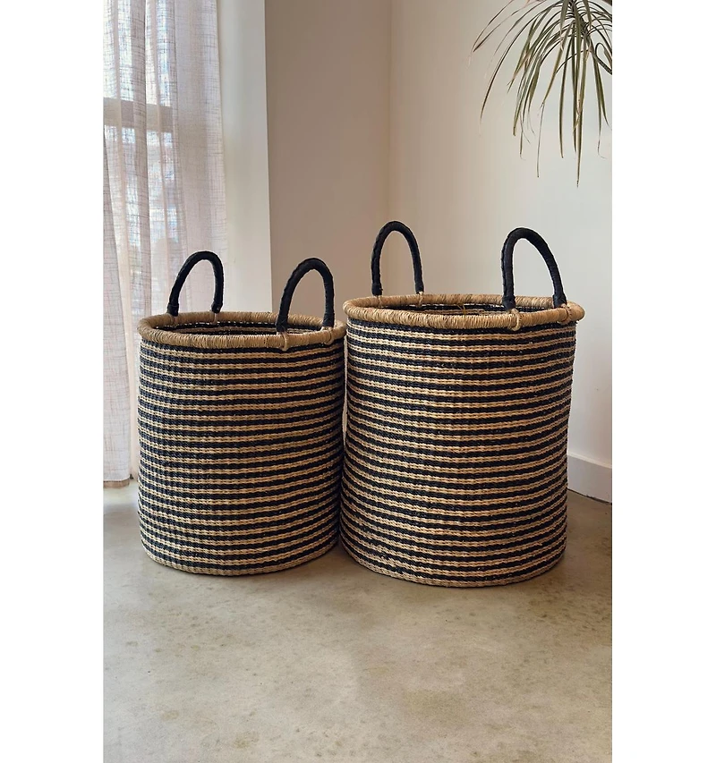Mbare, Handwoven Stripes Hamper