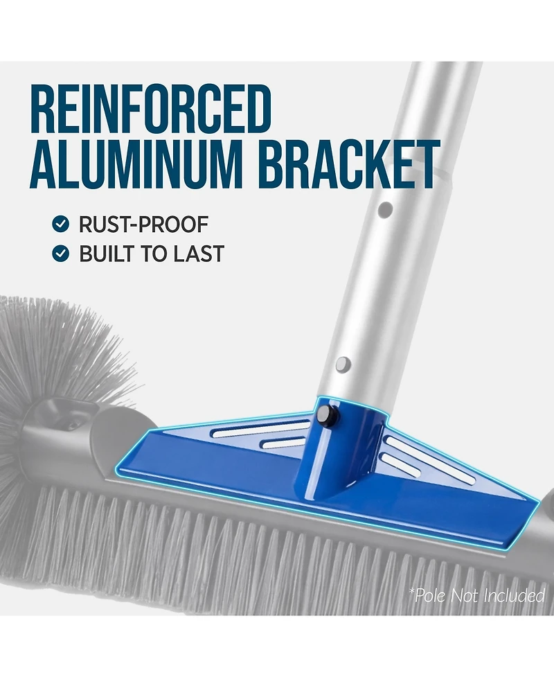 Best Choice Products Heavy-Duty Pool Brush Head with Reinforced Aluminum Bracket - Wall and Floor Cleaner (Head Only)