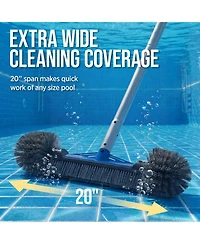 Best Choice Products Pool Brush with 9 ft Aluminum Pole - Heavy-Duty Swimming Pool Wall and Floor Cleaning Set