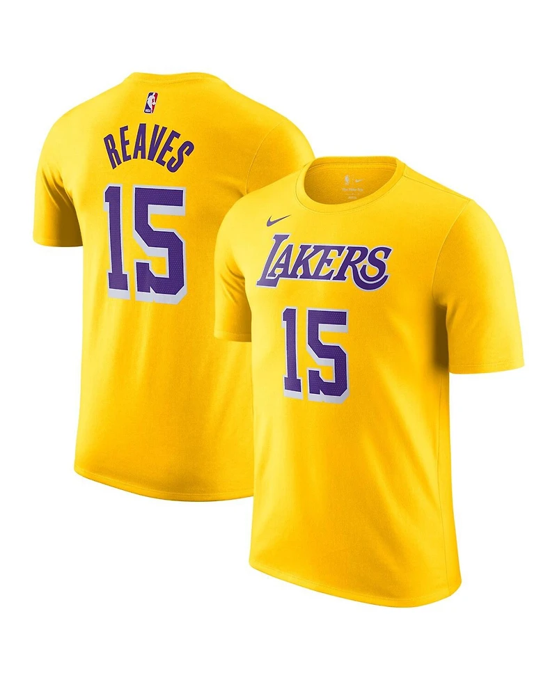 Nike Men's Austin Reaves Gold Los Angeles Lakers Icon Edition Name & Number T-Shirt