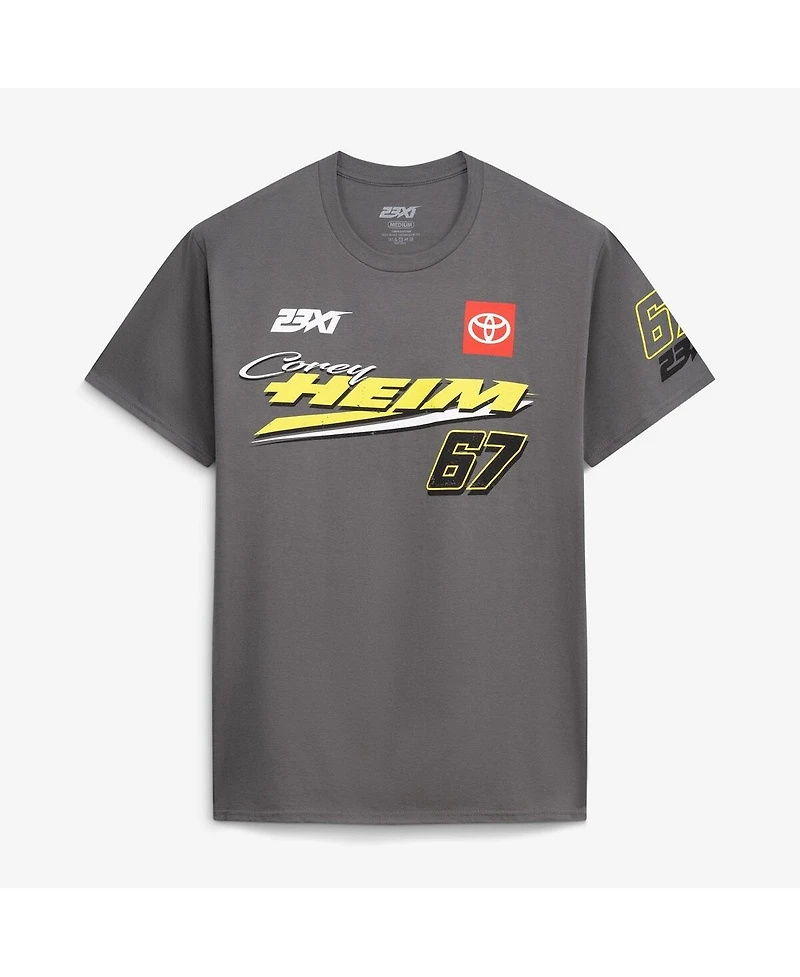 23xi Racing Men's Charcoal Corey Heim 67 Crewneck T-Shirt
