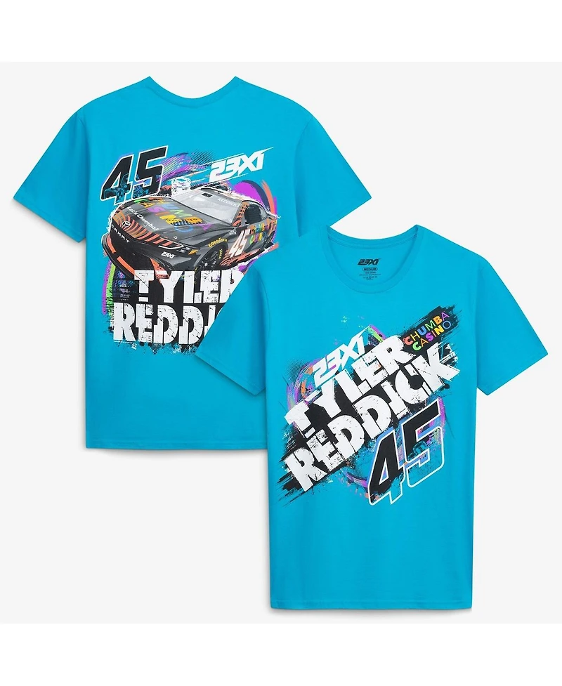 23xi Racing Men's Teal Tyler Reddick 45 Chumba Tropical Car T-Shirt