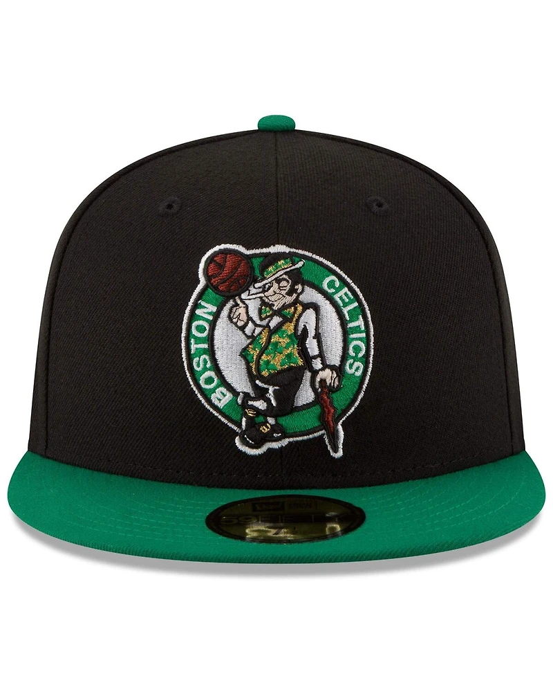 New Era Men's Black/Green Boston Celtics Team Color 2Tone 59FIFTY Fitted Hat