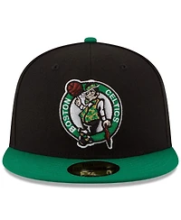 New Era Men's Black/Green Boston Celtics Team Color 2Tone 59FIFTY Fitted Hat