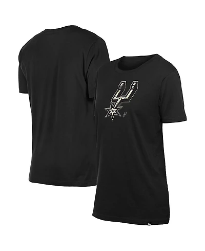 New Era Women's Black San Antonio Spurs Glam Game Flower T-Shirt