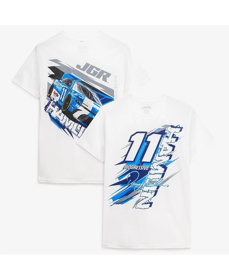 Joe Gibbs Racing Team Collection Men's White Denny Hamlin 11 Progressive T-Shirt