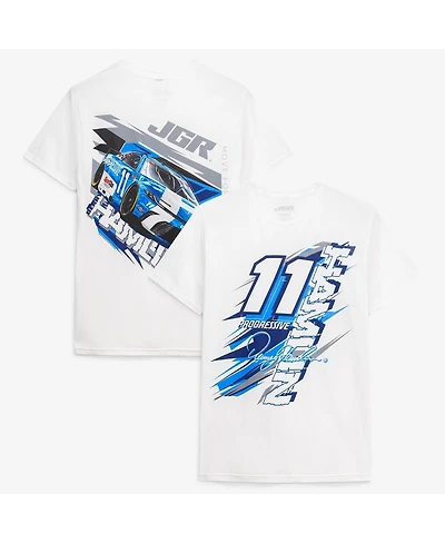Joe Gibbs Racing Team Collection Men's White Denny Hamlin 11 Progressive T-Shirt
