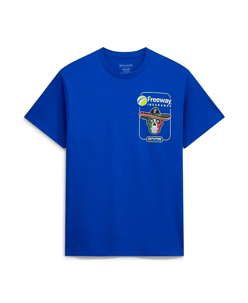 Spire Motorsports Men's Royal Daniel Suarez 7 Freeway Insurance T-Shirt