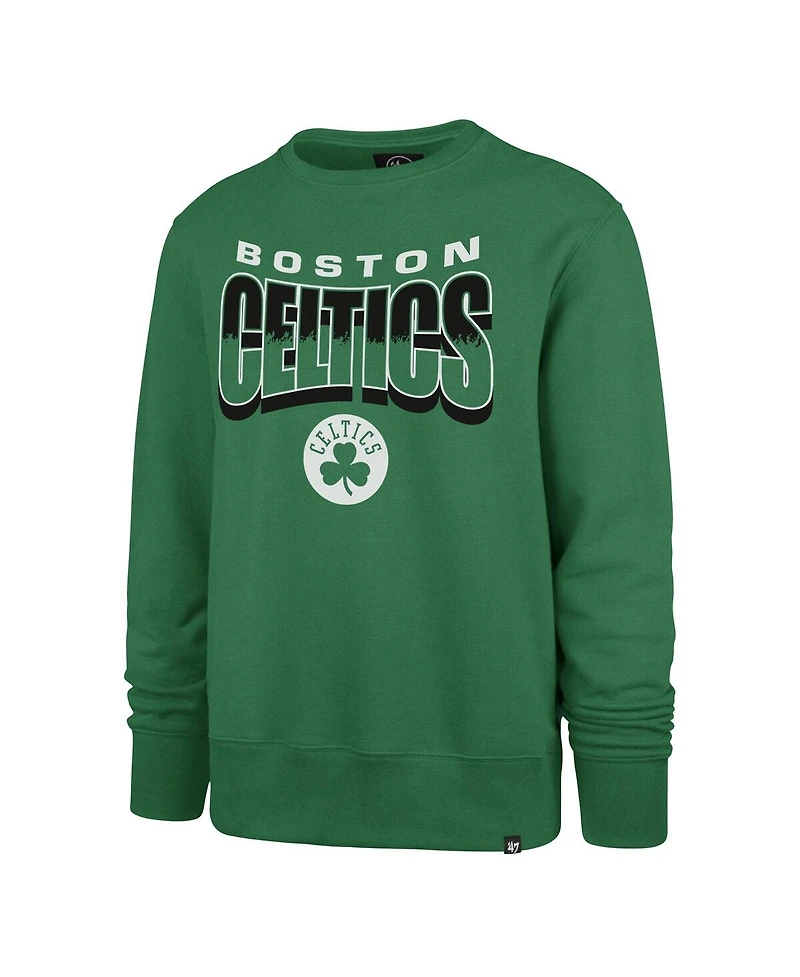 '47 Brand Men's and Women's Kelly Green Boston Celtics Brush By Headline Crewneck Sweatshirt
