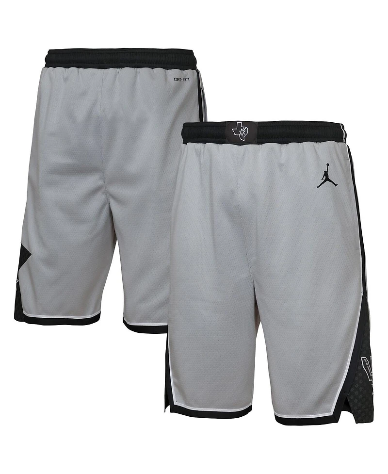 Jordan Big Boys and Girls Silver San Antonio Spurs Authentic Statement Edition Swingman Shorts