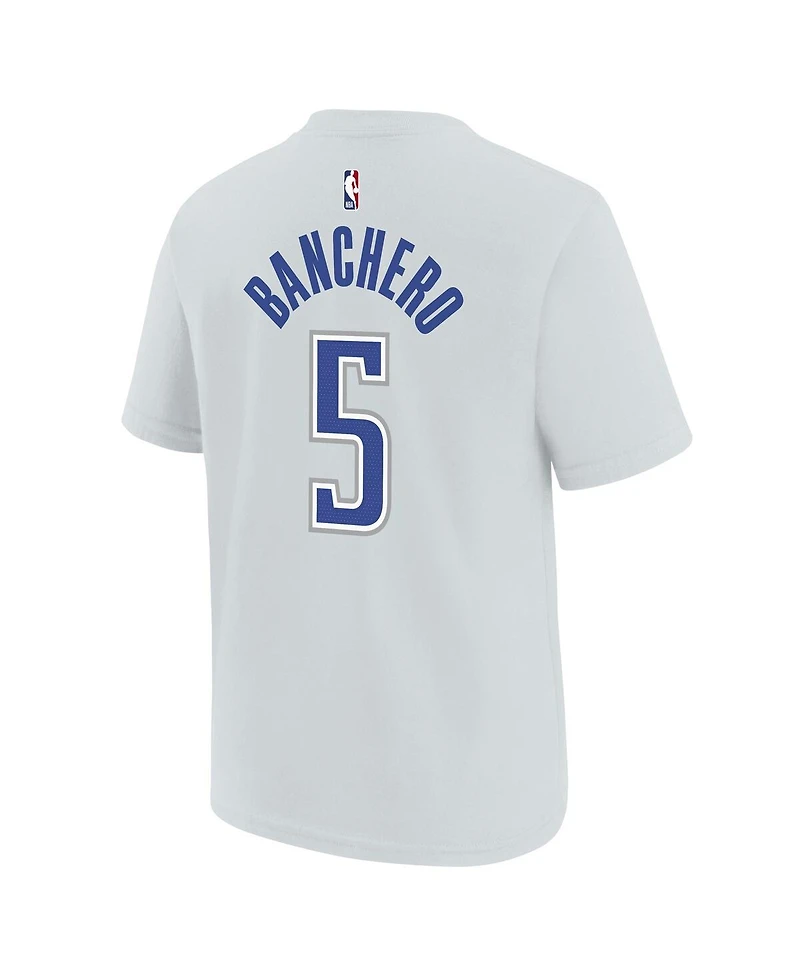 Nike Big Boys and Girls Paolo Banchero Silver Orlando Magic 2025/26 City Edition Name & Number T-Shirt