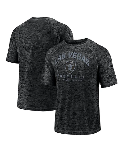 Fanatics Men's Black Las Vegas Raiders Shade Battle Ready Raglan Space-Dye T-Shirt