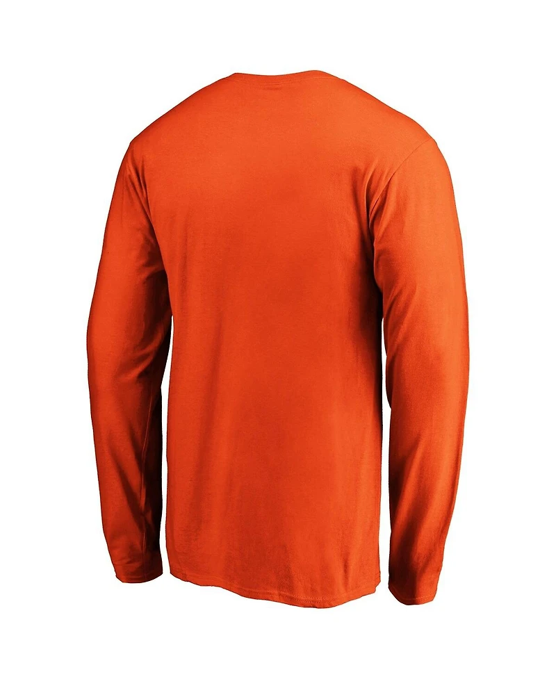 Fanatics Men's Orange Wnba Primary Logo Long Sleeve T-Shirt