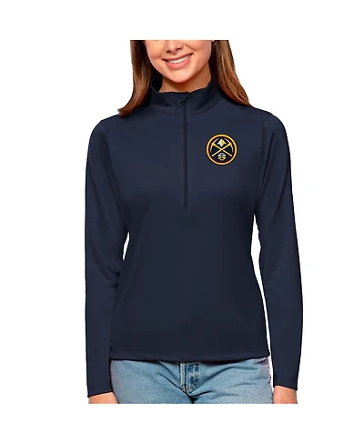 Antigua Women's Navy Denver Nuggets Tribute Half-Zip Sweatshirt