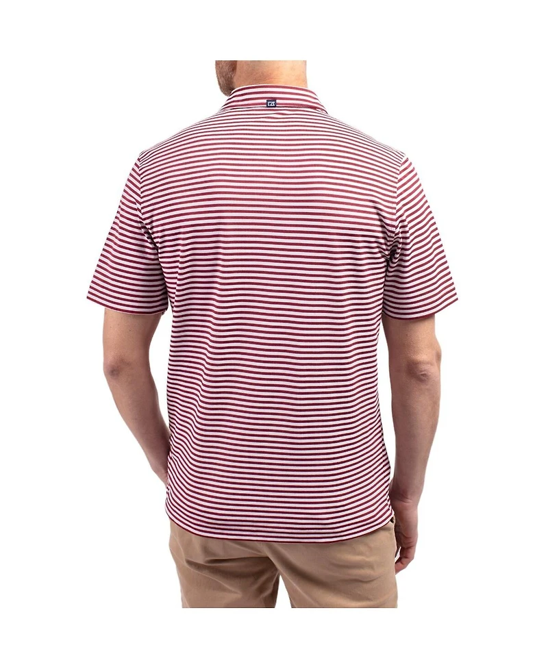 Cutter & Buck Men's Garnet South Carolina Gamecocks Virtue Eco Pique Stripe DryTec Polo Shirt