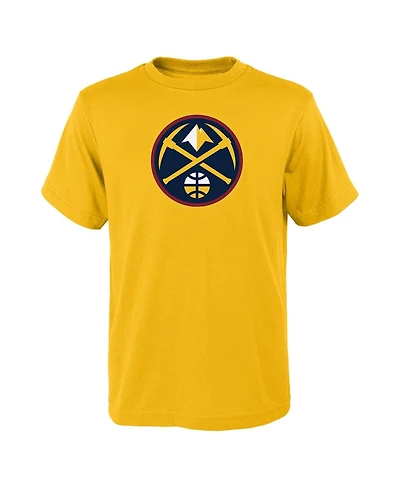 Outerstuff Big Boys and Girls Yellow Denver Nuggets Primary Logo T-Shirt