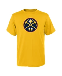 Outerstuff Big Boys and Girls Yellow Denver Nuggets Primary Logo T-Shirt
