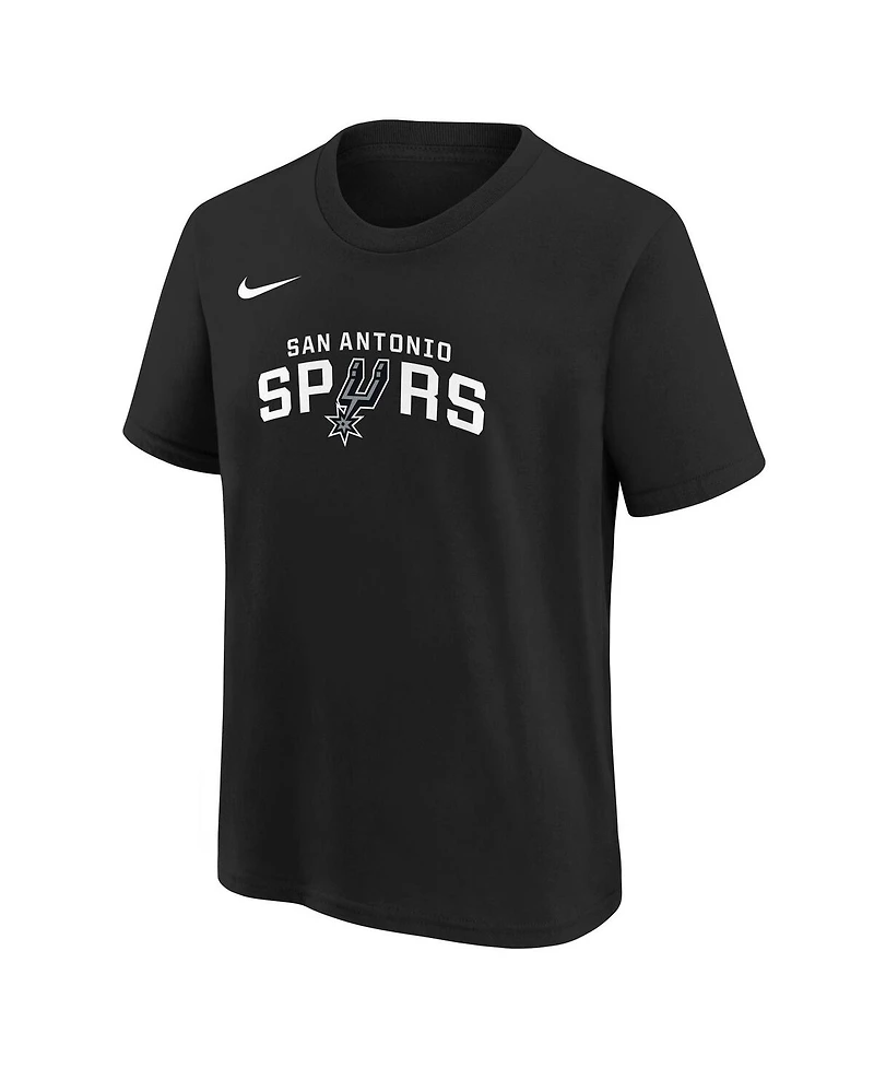 Nike Big Boys and Girls Black San Antonio Spurs Team Essential Logo T-Shirt