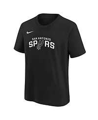Nike Big Boys and Girls Black San Antonio Spurs Team Essential Logo T-Shirt