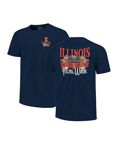 Image One Men's and Women's Navy Illinois Fighting Illini Hyper Local Stadium Gates T-Shirt
