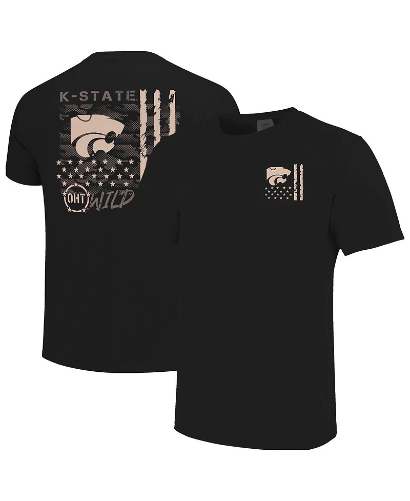 Image One Men's Black Kansas State Wildcats Comfort Colors Oht Camo Overlay T-Shirt