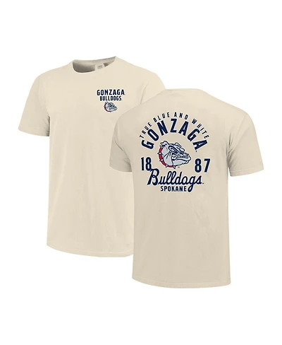 Image One Men's Cream Gonzaga Bulldogs Comfort Colors Mascot Overlay T-Shirt