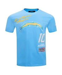 Pro Standard Men's Justin Herbert Powder Blue Los Angeles Chargers Fast Lane Name and Number Player T-Shirt
