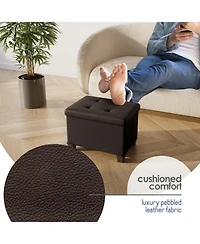 Nestl 16 Inch Ottoman Storage Bench with Storage Bins
