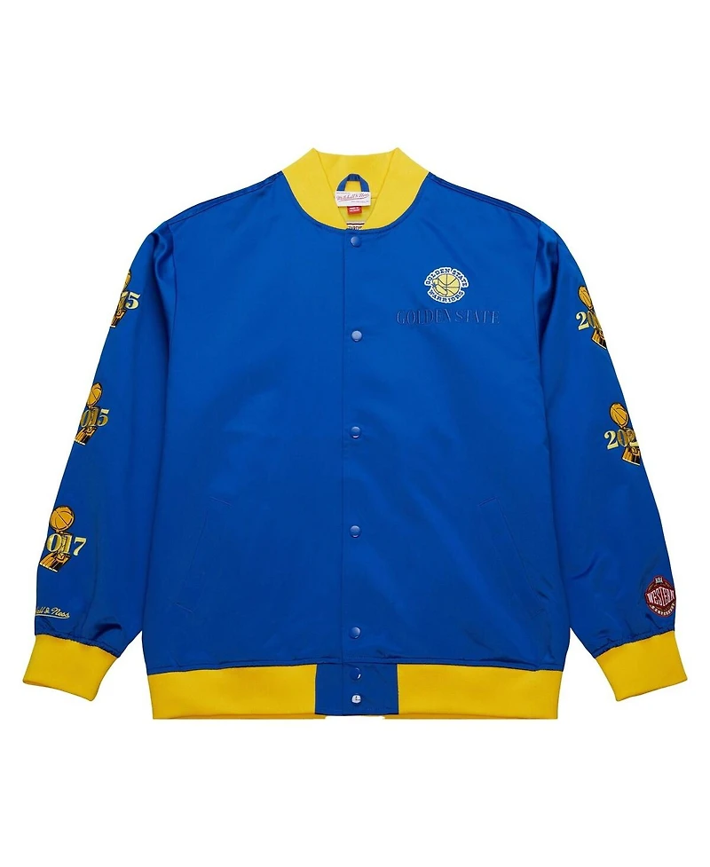 Mitchell & Ness Men's Royal Golden State Warriors Hardwood Classics Team Og 3.0 Lightweight Satin Full-Snap Jacket
